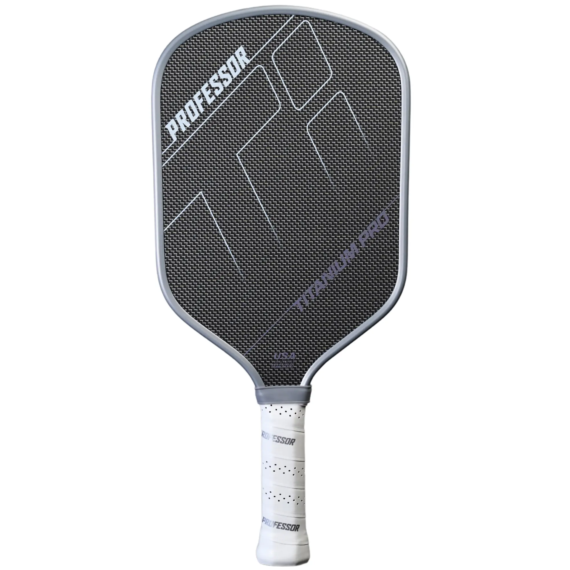 Professor Titanium Pro Core Pickleball Paddle - Titanium Carbon Weave Surface - 16MM Foam Injected Thermoformed Core - USAPA Approved - High Grit Surface for Max Spin & Power - All-Court Play Performance Focused Pickleball Paddle