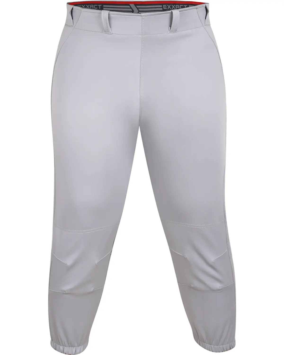 Exxact Sports Womens Softball Pants Knicker/Yoga Style Knee Length, 4-Way Stretch Low Rise Softball Pants for Women - (Grey), Sporty Sports Bottoms