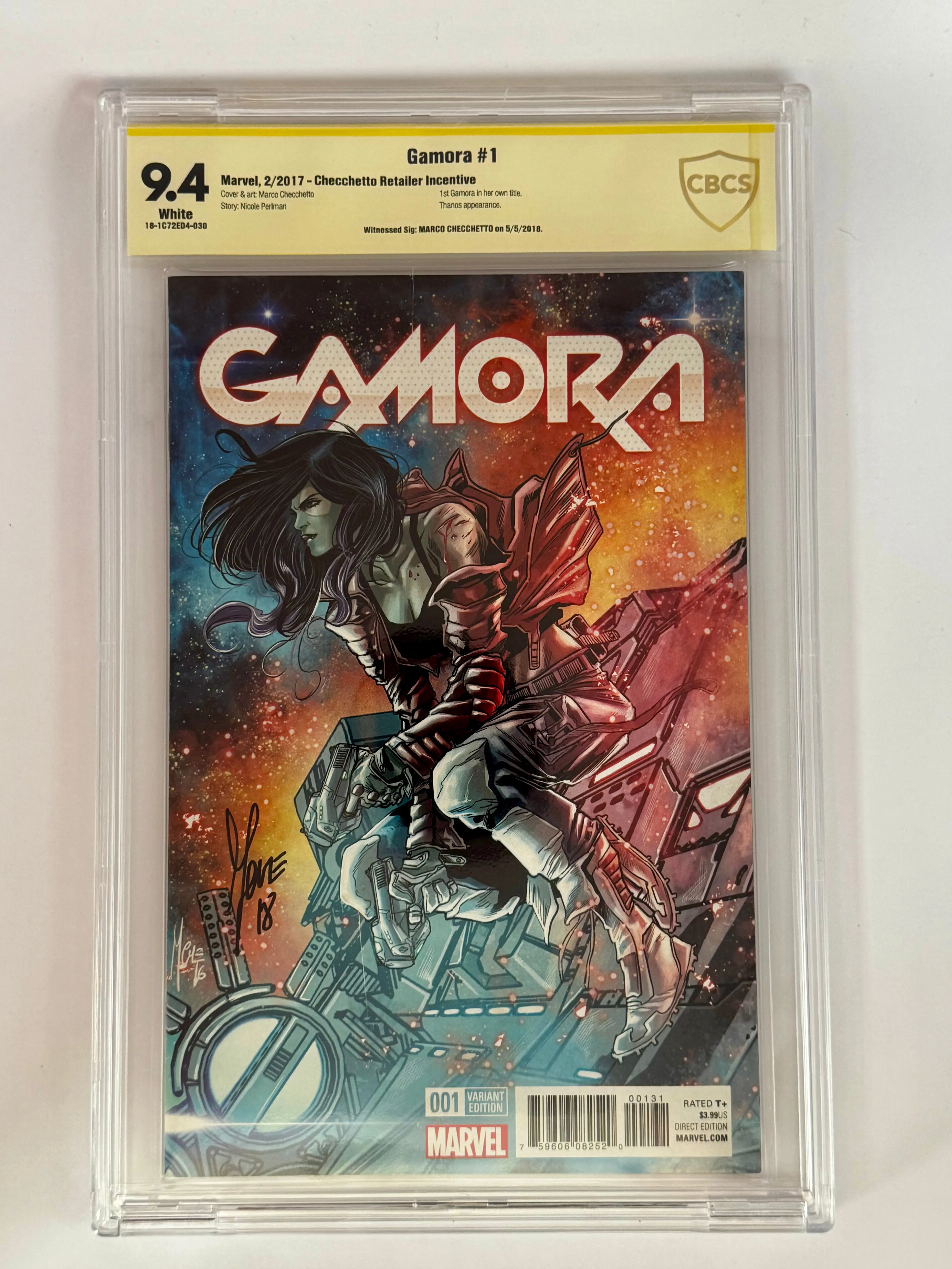 Gamora #1 Comics Signed by Chiacchetto - 1:25 Variant Cover, CBCS 9.4 SS Yellow Label [In Stock]