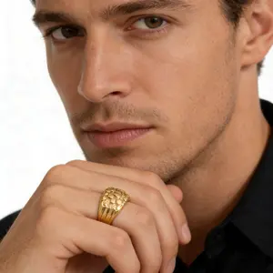 Gold-plated nugget ring