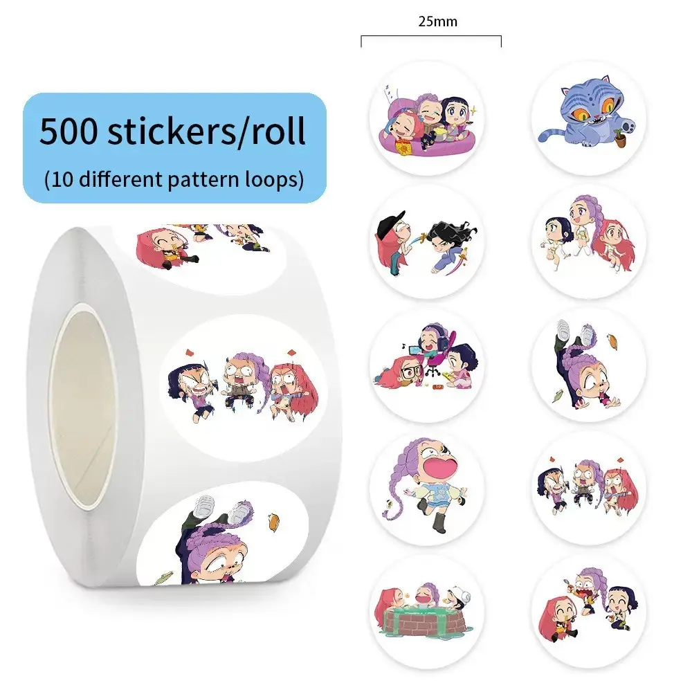 500 Sheets Per Roll Bestselling Multi-Style Assorted Sticker Rolls, Sealing Tape Decorative Small Stickers, Hot Selling Packaging Accessories, Funny Stickers