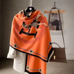 Fashion Scarf Fashion Double-Sided Thickened Long Section Cashmere Shawl Keeping Warm Dual-Purpose All-Match Fashion Temperament