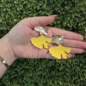 Aretes Hojas De Ginkgo Amarillos