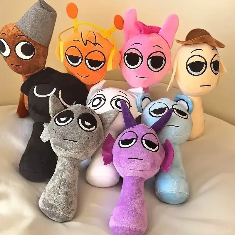 Sprunki Plush Toys 5PCS Full Set, 20cm Incredibox Game Stuffed Dolls, Collectible Plushies Gift for Kids Fans
