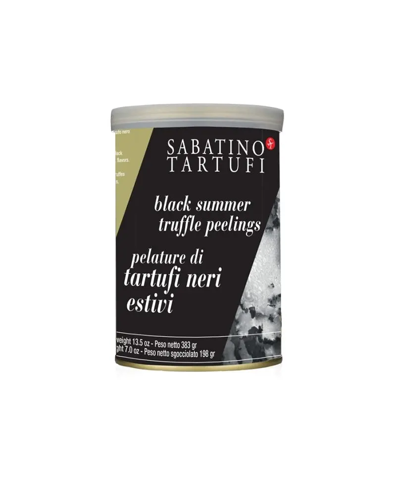 Sabatino Black Summer Truffle Peelings - Rich Truffle Aroma, Bold Flavor, 7 oz, Ideal for Pasta Dishes, 7 Ounces