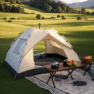 Automatic Pop Up Camping Tent Windproof Sun Resistant Portable Foldable for Park Trips Hiking Beach Family Vacations Lightweight Easy Setup Outdoor Adventure Tent