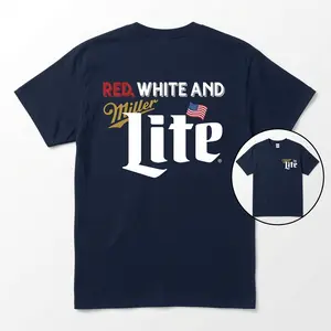 Red Whit And Lit Shirt, Patriotic American Flag 4th of July Graphic Unisex Fit Tee, Red White And Miller Lite T-Shirt, Funny Patriotic Beer Flag Graphic Tee, Summer BBQ Gift