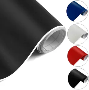Matte Black Car Vinyl Wrap 5ft x 1ft, Vehicle Wrap Vinyl Roll with Bubble Free Air Release Technology Decal Sheet, Self Adhesive Automotive Vinyl Wrap for Moto Car DIY Interior Exterior
