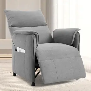 Power Lift Recliner Chair - Electric Recliner for Elderly with Remote Control, Rocking Function, Padded Backrest & Side Pockets, Black