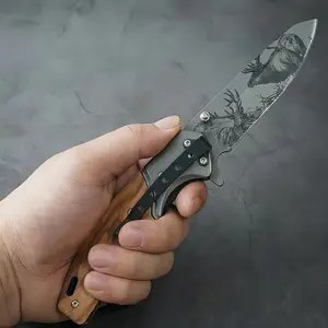 New high-quality portable multifunctional pocket folding knife, 5Cr13MoV blade, olive wood handle, camping outdoor tool, EDC, survival knife, gift