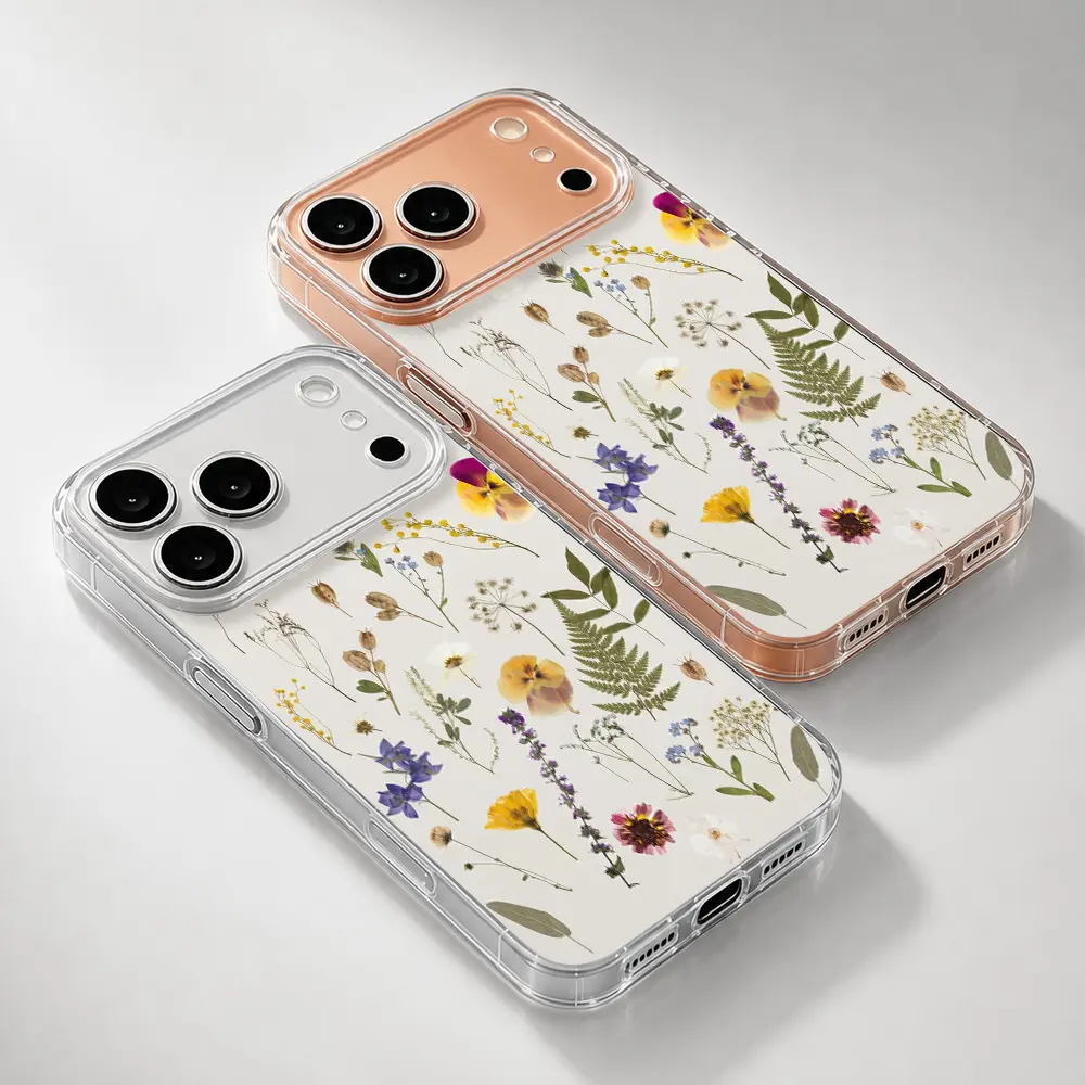 Tiny Wildflower Clear Phone Case for iPhone 17 16 15 14 13 12 11 Pro Max Plus Air, Slim Shockproof TPU Protective Cover TMRK260814079
