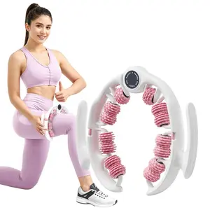 Manual Push-Pull Roller Relaxing Deep Tissue Massage Tool Ring for Thigh Calf & Waist Foam Roller for Daily Stretching & Recovery Body Care Pink