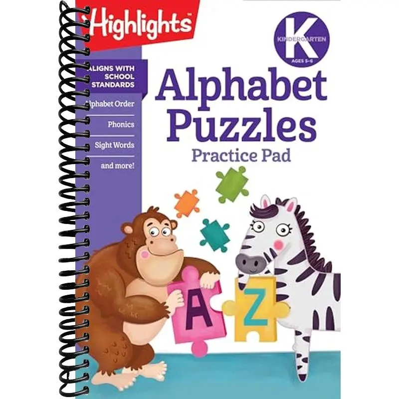 Kindergarten Alphabet Puzzles (Highlights Learn on the Go Practice Pads)