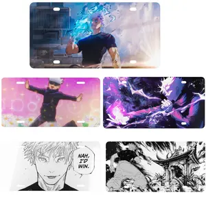 Gojo Anime License Plate Jujutsu Kaisen JJK Gift, Mr Fox Art, Japanese Art Decor, Car Accessories Personalized