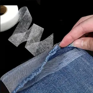 Iron On Double Sided Adhesive Lining Hot Melt Non-Woven Interfacing Fabric for Pants Legs Clothing Hemming Short Fabric DIY Projects