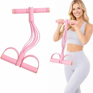 Thickened Latex 6-Tube Foot Pedal Resistance Band, Leg & Full Body Workout Trainer, Portable Fitness Gear for Yoga Pilates Home Gym #SummerWins #FitnessGoals