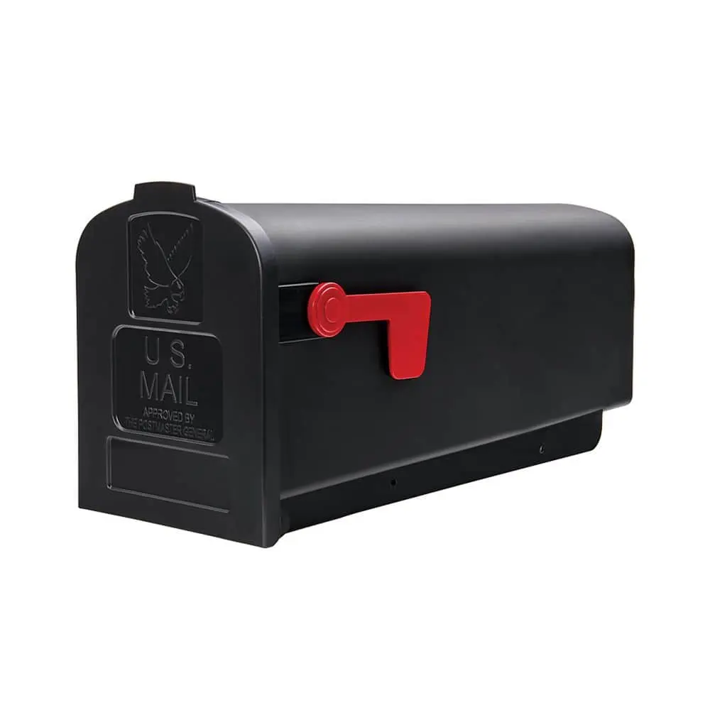 Parsons Black, Medium, Plastic, Post Mount Mailbox Parsons Black, Medium, Plastic, Post Mount Mailbox