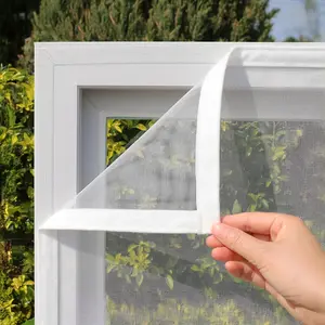 White Window Screen – Reusable, Mosquito & Insect Protection, Easy to Install with Hook and Loop, Invisible & Breathable, Suitable for Doors and Windows