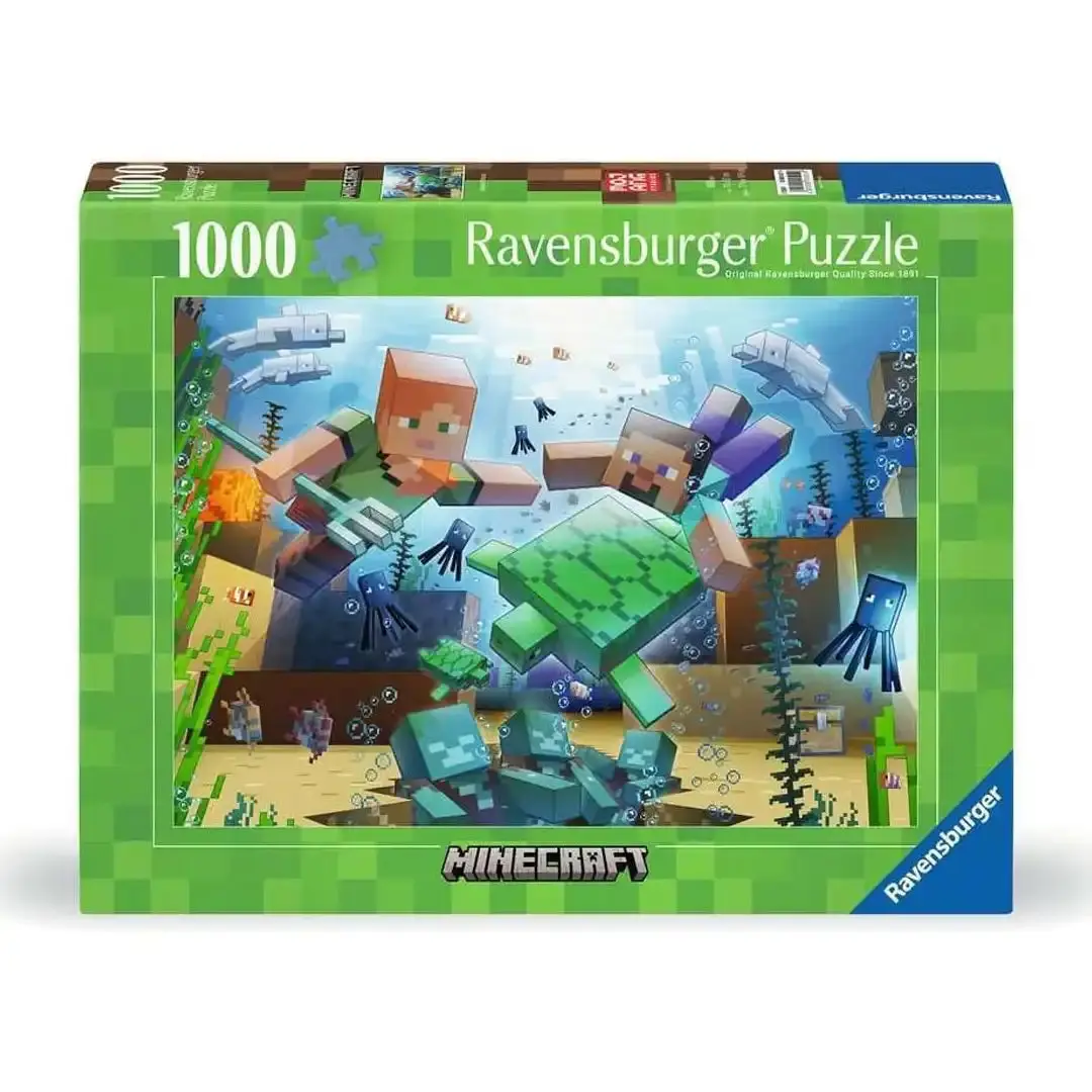 Ravensburger Minecraft Mosaic Jigsaw Puzzle - 1000 Interlocking Premium Cardboard Pieces, Fun Challenge, Screen-Free Toy, Collectibles Display, Family Indoor Activity for Puzzle Lovers