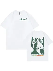 Rapper Frank Retro Pattern T-shirt Men's and Women's Hip Hop Ocean Album Clothing T-shirt Y2k Neutral Blonde Fashion T-shirt Printed Soft Skin friendly