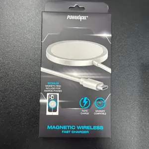 PowerXcel Magnetic Wireless Fast Charger with Bonus Magnetic Ring for Android Phones Rapid Charge MagSafe Compatible