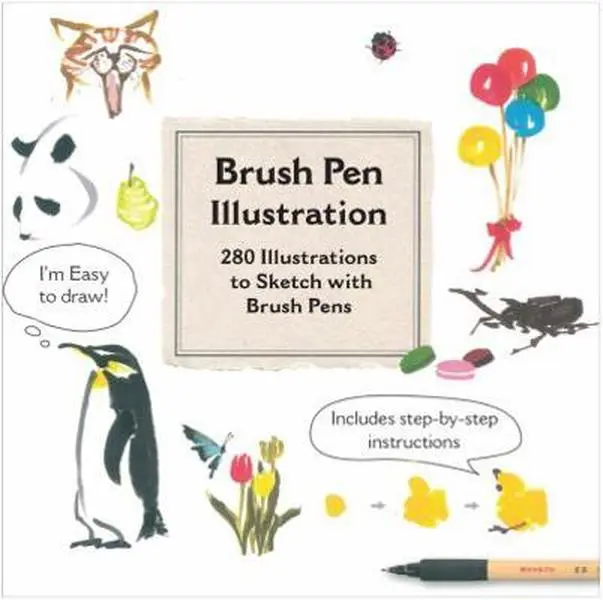 Used Brush Pen Illustration Book - Over 200 Drawing Ideas by Sho Ito, Soft Cover (English Language) - Humanities & Social Sciences, History & Culture Category