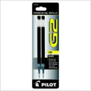 PILOT 1065596 G2 Gel Smear Proof Ballpoint Pen Refill, 0.7 Mm. Fine Tip, Black Ink, Pack Of 2