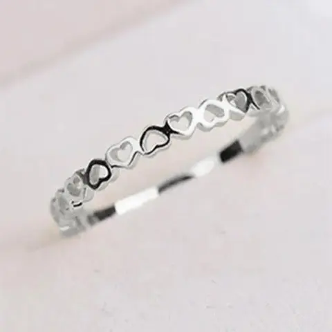 Women's Elegant Hollow out & Heart Design Cuff Ring (1 Piece), Fashion Stackable Ring for Party, Daily Clothing Decor, Trendy Engagement Ring for Birthday Gift
