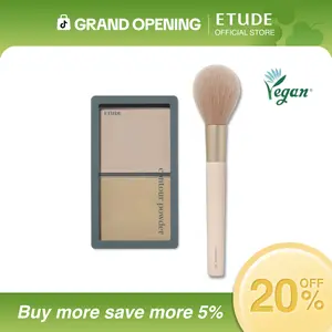 [ETUDE Official] Contour Powder #03(Illuminator) & Brush Set | Easy to Use K-Beauty Contour Kit | Long Lasting Natural Look | Beginner Friendly