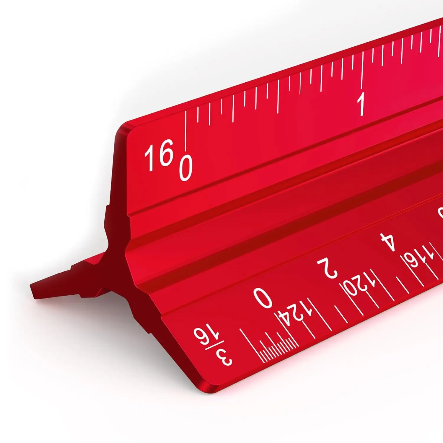 12 in Alloy Metal Architectural Scale Ruler, 3-Sided Triangular Measuring Tool with Color-Coded Markings for Engineering Drafting, Construction Blueprints, High Accuracy Hand Measuring Tool
