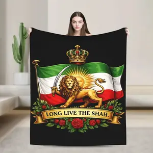 Iran Long Live the Shah Warm Blanket Soft Funny Throw Summer Blanket Cozy Lightweight Plush Portable Cover Blanket For Sofa,Warm Gift For Birthday,Christmas,Multiple Blanket