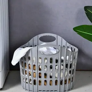 Modern Foldable Laundry Basket, Folding Laundry Basket, Wall-Mounted Portable Multi-Layer Dirty Clothes Storage Box, Polypropylene Square Laundry Basket for Home Bathroom