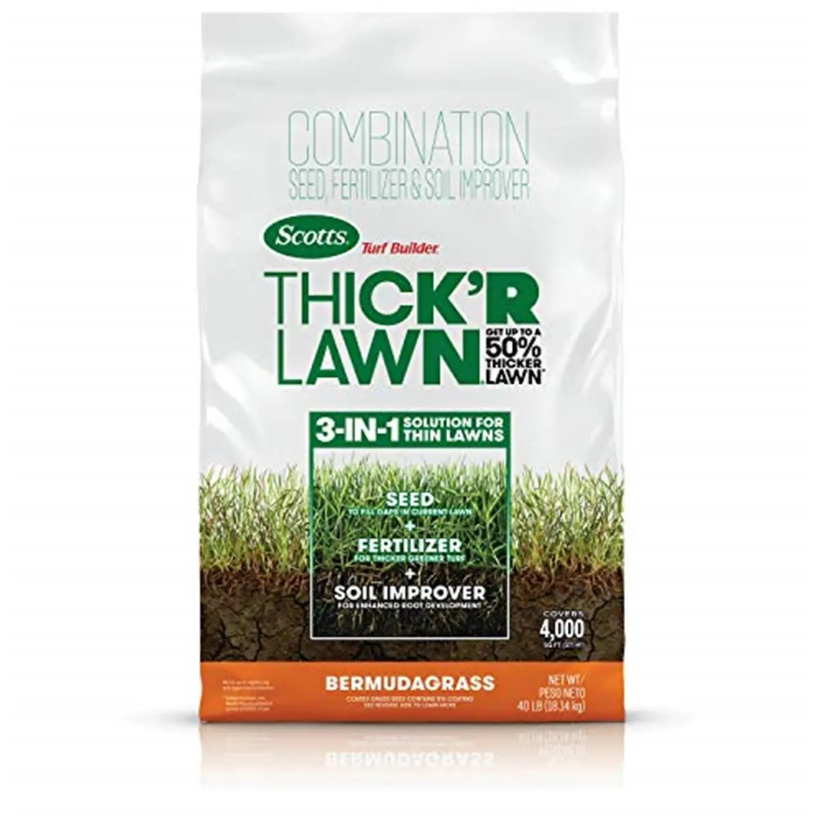Scotts Lawns 262218 40 lbs Turf Builder Bermuda Seed & Fertilizer