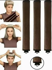 3 Pcs Hair Rollers Set, Satin Heatless Curling Kit, High Resilience Rubber, Soft & Durable, Perfect for Sleeping, Home Use, Heatless Hair Curlers