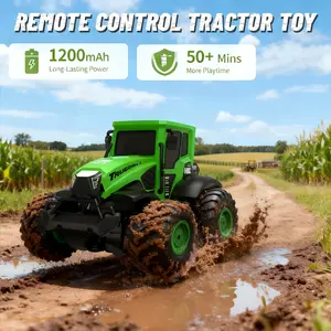 Remote Control Monster Truck Toys: 1:14 Amphibious RC Tractor Toy, 2.4 GHz 4WD RC Cars, All Terrain Off-Road Pickup,