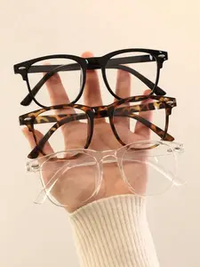 Classic Eyeglasses, Blue Light Blocking Glasses, Fashion Eyeglasses for Women & Men, for Work, Daily Clothing Decor, Leopard Pattern Eyeglasses, for Student Daily Use