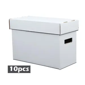 10Pcs Comic Books Storage Boxes Short Holds 150-175 Stackable Durable Archive