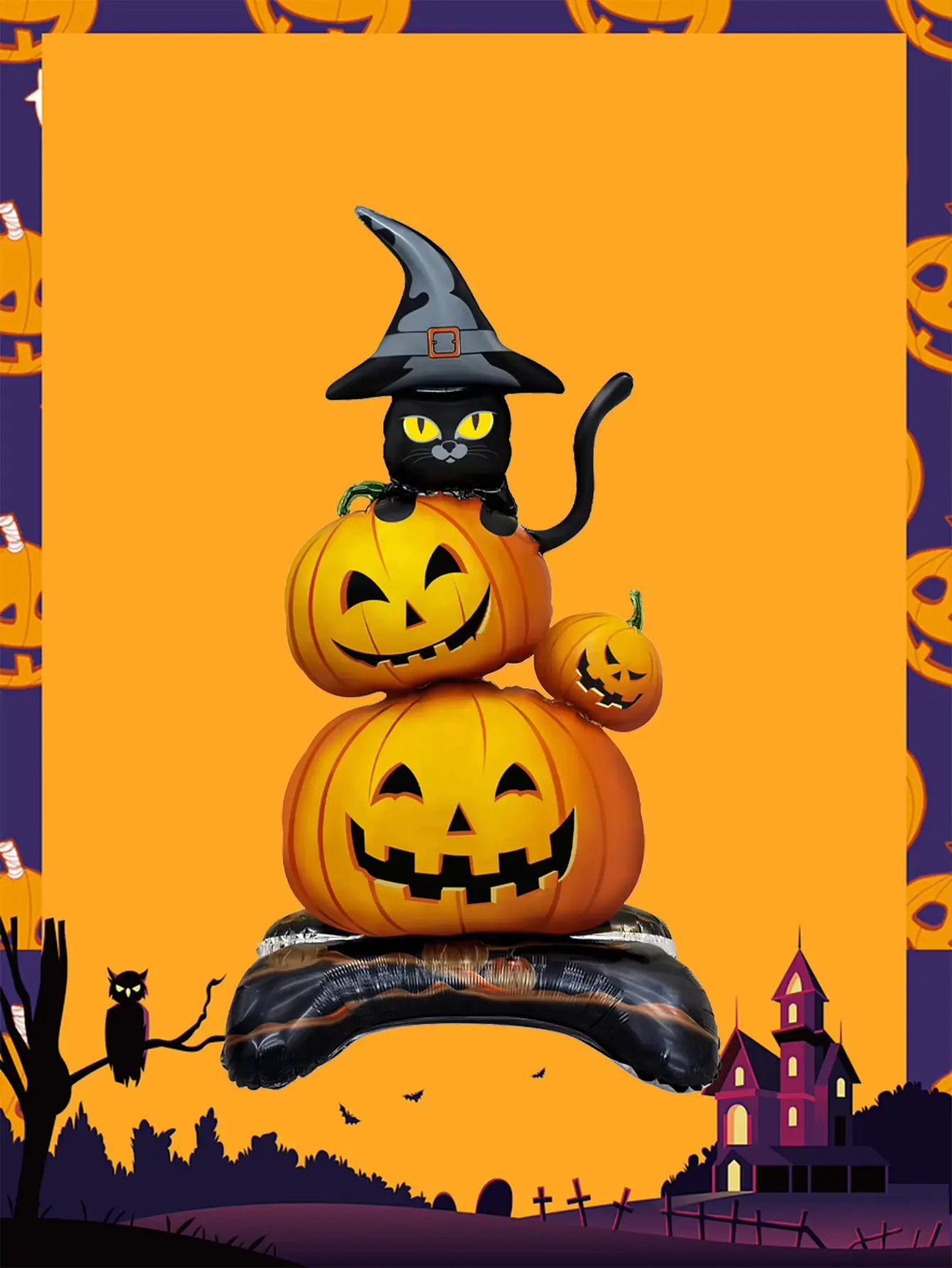 Halloween Black Cat Foil Balloon Decoration by Wizardi F07M1-30