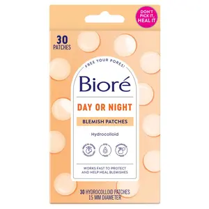 Bioré Skincare Blemish Patches, Medical Grade Ultra-Thin Hydrocolloid, for Covering Acne Zits and Pimples, HSA/FSA Approved, 30-Count Pack
