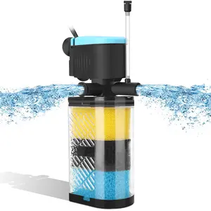 AquaMiracle Aquarium Filter 3-Stage in-Tank Filter Internal Fish Tank Filter Turtle Filter for 10-100 Gallon Fish Tanks with Dual Water Outlet & Aeration aquarium filter multiple function Aquarium Interna Turtle Tank Filters Submersible Internal