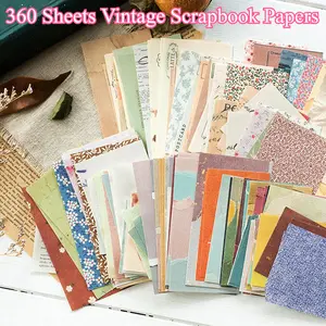 360 Sheets Vintage Scrapbook Paper,Aesthetic Decorative Stationery Scrapbooking Paper for Writing & Drawing,Travel Journal Art Craft Diary Embellishment Supplies,Craft Paper,Christmas Party Gifts,Hand Tools Kits