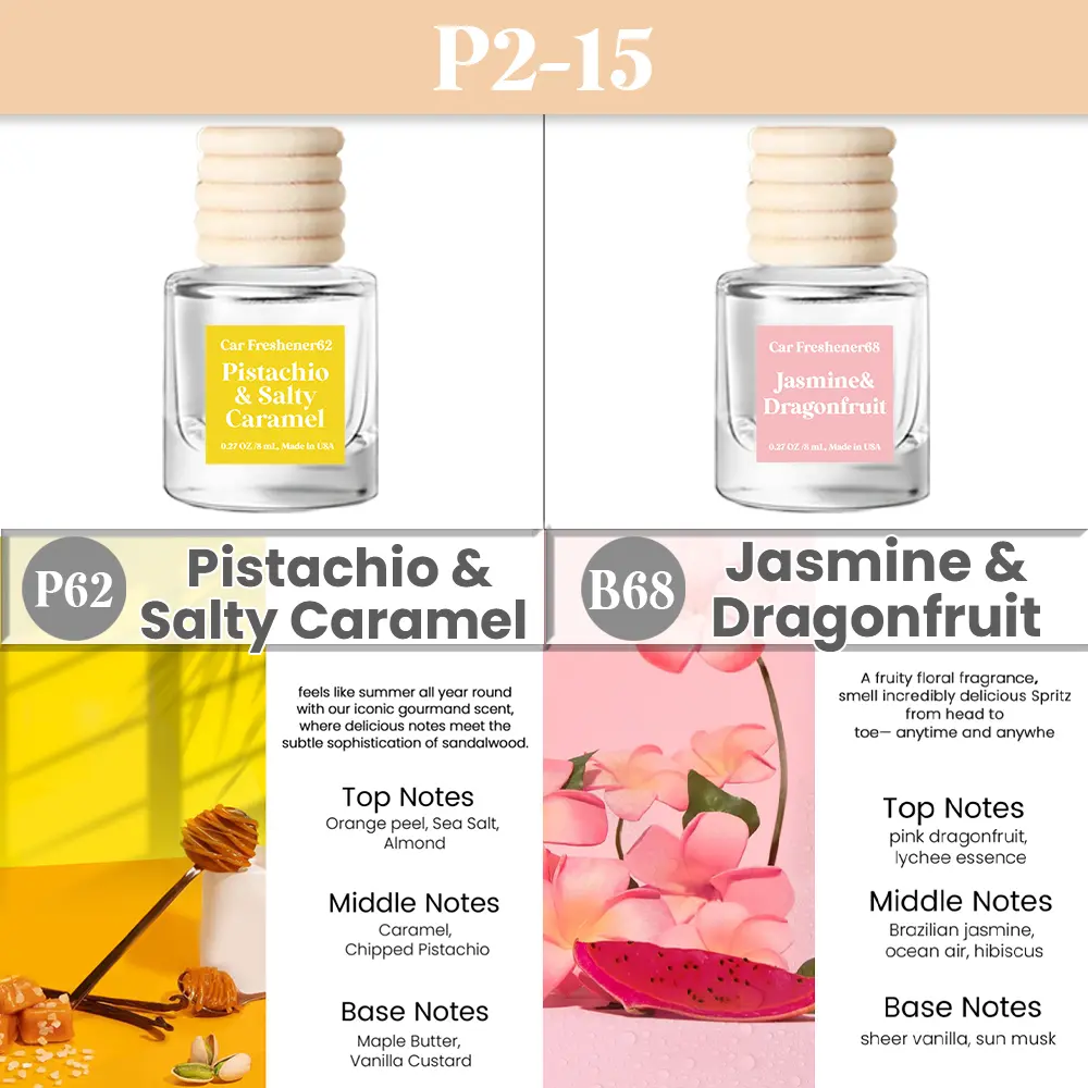 Pistachio Caramel &Jasmine:P62,B68(2bottles P2-15)