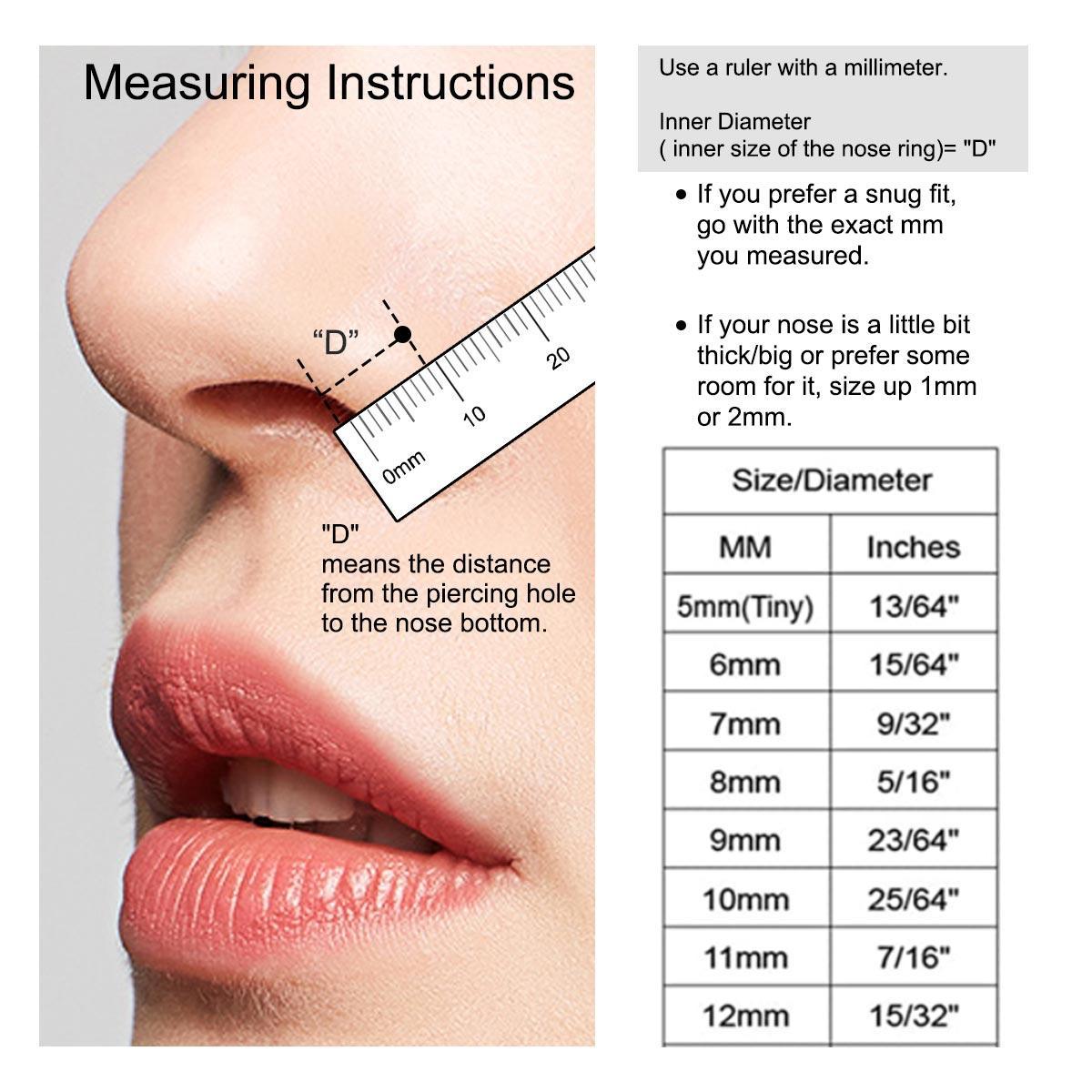 OUFER Body Jewelry Unisex 22G AAAAA+ Grade CZ Rhinestone Hinged Segmented Nostril Piercing Nose Ring, 316L Stainless Steel Non Tarnish Jewelry, 6mm-8mm Septum Ring, Delicate Costume Fashion Accessories for Women