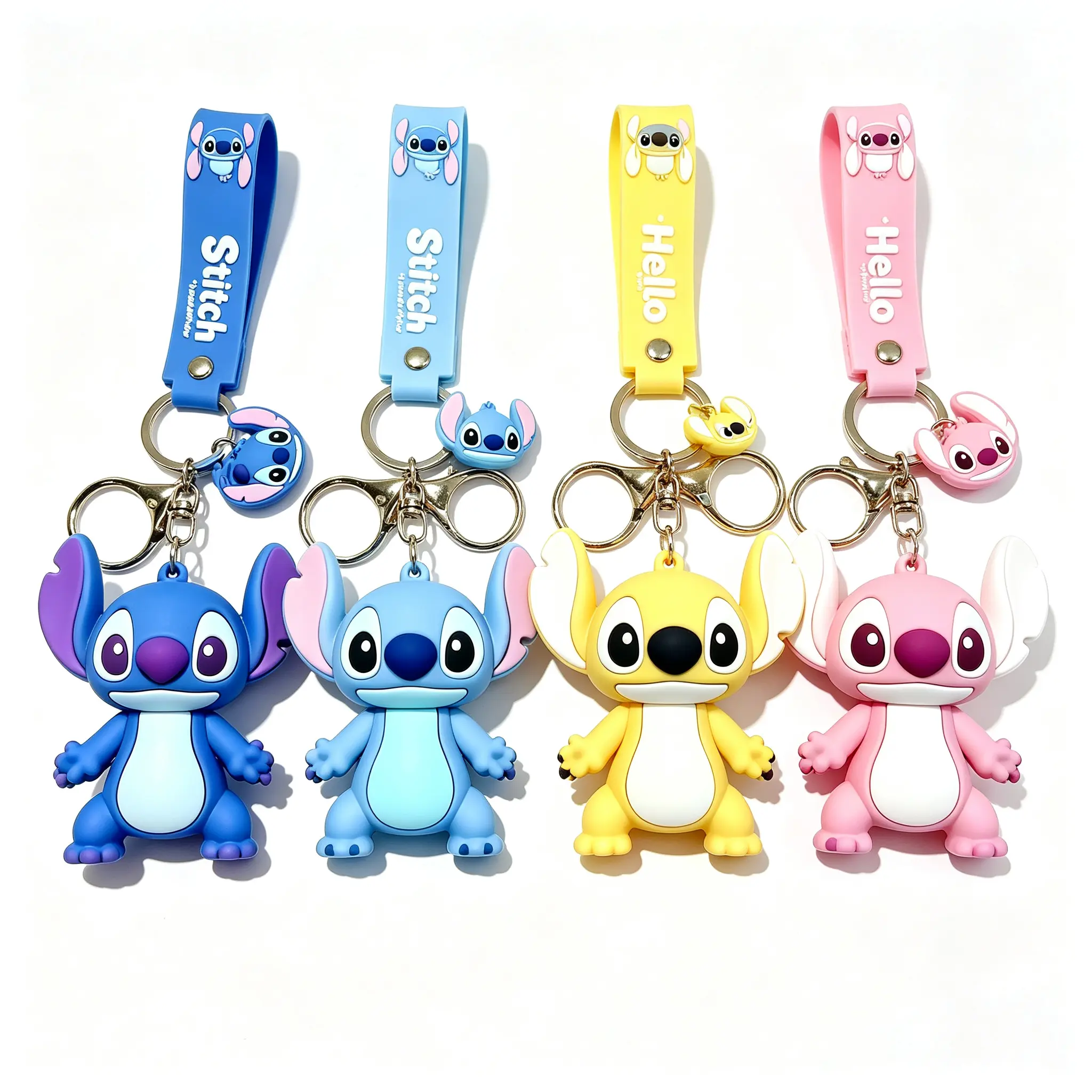 Disney Stitch Multicolor Keychain With Detachable Wrist Strap And Key Ring Perfect For Bags Keys And Disney Fans Gift
