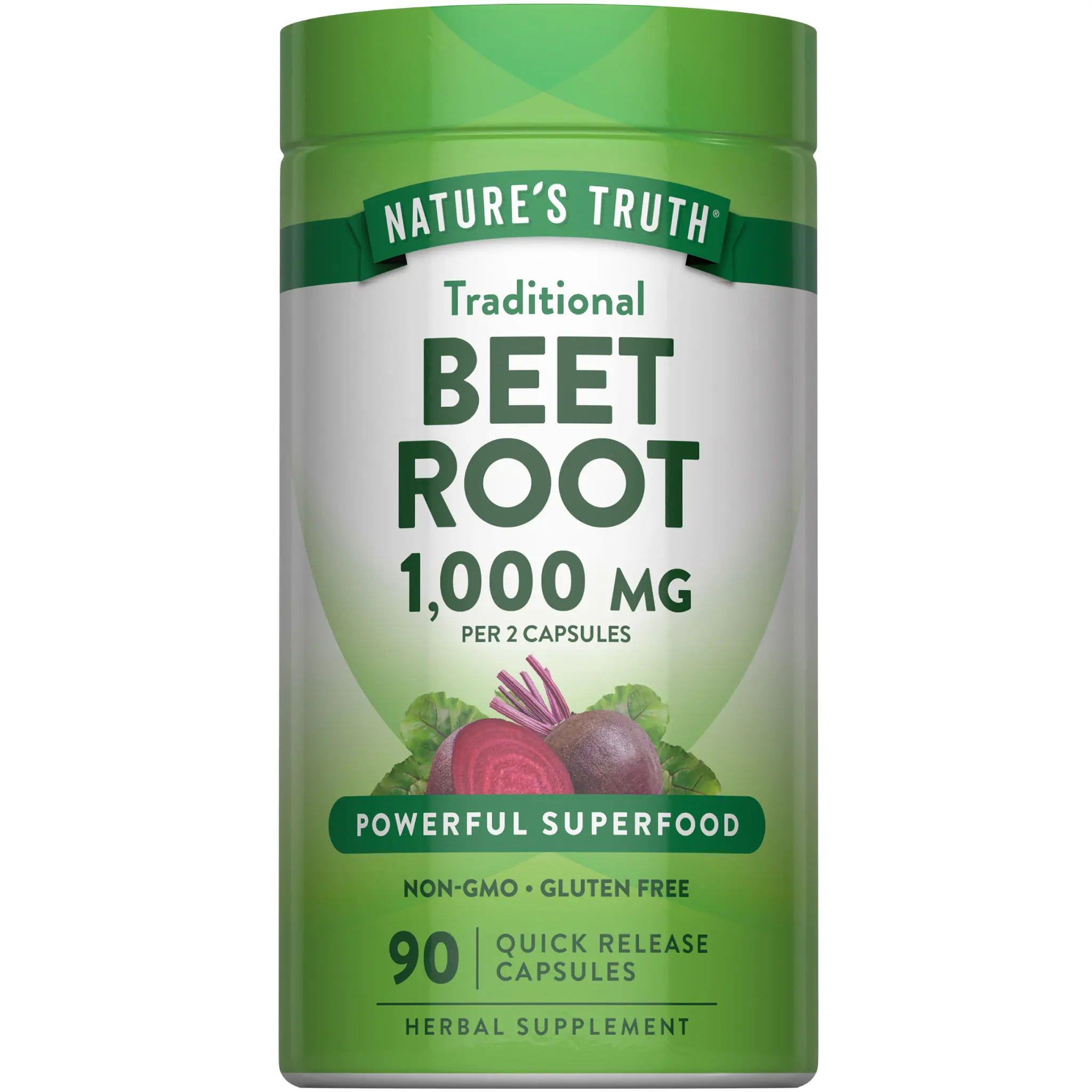 Nature's Truth Beet Root Capsules - 1000mg - 90 count - Herbal Extract - Gluten Free & Non-GMO Supplement