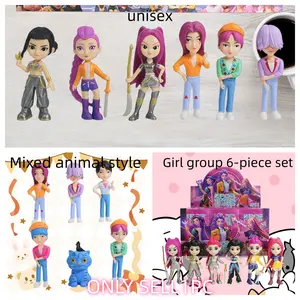 Q Version Cool Girl Group Blind Box Handmade Doll Set, Multiple Shapes Cartoon Anime Figures, PVC Action Figure, Desktop Decoration, Birthday Gift
