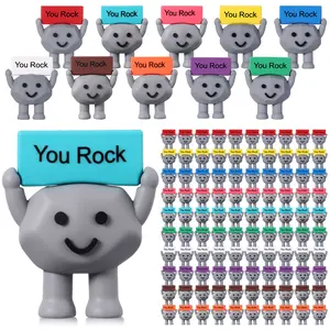 Graduation Gift You Rock Figurine Class of 2026 Positive Office Gift Mini Stone Statue 3D Ornament Motivational Desktop Decor Spread Love for Coworkers Students Teachers Nurses Employee Appreciation Gift for Birthday Graduation Party Favors Teacher's Day