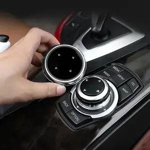 Car Multimedia Button Cover, Car Multimedia Big Knob Covers Button Trim Control, Car Interior Accessories for BMW 1 2 3 4 5 6 7 Series X1 X5 X6 F20 F30 F10 F07 E60 E90 E70, Car Interior Decorative, Car Accessory, Car Decorations