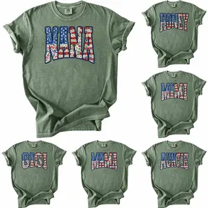 Comfort Colors Grandma 4th of July T-Shirt, Patriotic Mama Nana Gigi Mimi Shirt, Retro American Flag Graphic Tee, Independence Day Gift for Women, Funny Family Matching Outfit, Unisex Holiday Shirt - AMBER