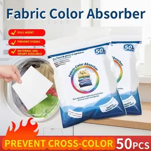 50 Count Laundry Color Catcher Sheets – Nano Adsorption Technology, Safe Gentle Formula, Mixed Washing Stain Prevention Friendly